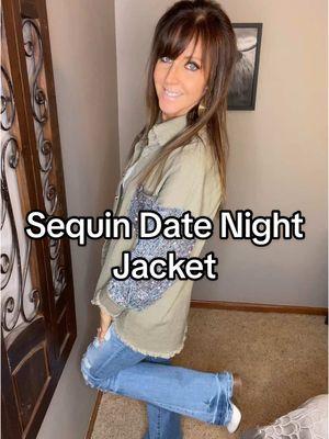 Perfect date night jacket! So cute! I’m wearing a small. Oversized. #datenightoutfit #datenight #sequin #jacket #jackets #casualjacket #bling #tiktokfashion #tiktokdeals #MomsofTikTok #over40mom #over50women #over50fashion #valentines #valentinesoutfit #valentinesoutfitideas 