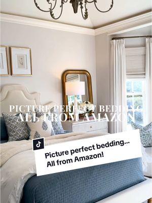 Picture perfect bedding and pillows… All from Amazon amazing price!! This is queen on a queen bed 🎉 #bedding #bedroomdesign #amaoznfinds #amazonbedding 