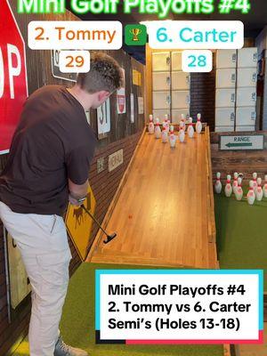 Mini Golf Playoffs #4 Semi-Final, 2. Tommy vs 6. Carter 18 holes (Holes 13-18) IT ALL COMES DOWN TO THIS! #golf #minigolf #minigolfing #puttputt #puttputtgolf #playoffs #season4 #viral #golftiktok #golftok #golfer #bigputts #foryoupage #fyp @Twin Tour Golf @The Food Guy @Carter Steffes @Big Putts Mini Golf 