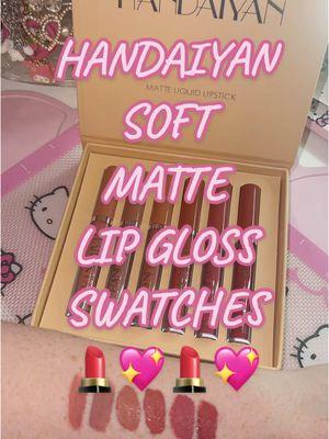 They smell fruity hehe 🍎🍉🍌 #handiyanlipstick #mattelipgloss #mattelipcream #makeup #BeautyTok #lipproducts #lipproductreview #liquidlipstick #makeuptok #fyp #girlytok #digitaldiary #romanticizeyourlife 