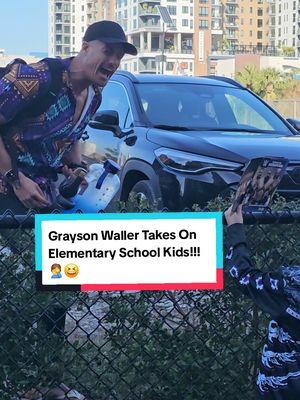 Grayson Waller misses his arena shuttle to argue with elementary school kids... 😆🤦‍♂️ #graysonwaller #WWE #wwefan #kayfabe #worldwrestlingkid #smackdown #wweraw #fyp #fypシ #foryoupage 