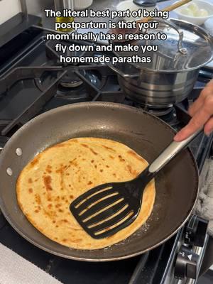 to be fair, she moved me to a different state to be married so she owes me lol #postpartum #paratha #desimom #pakistani #breakfast #bestmom #desifood 