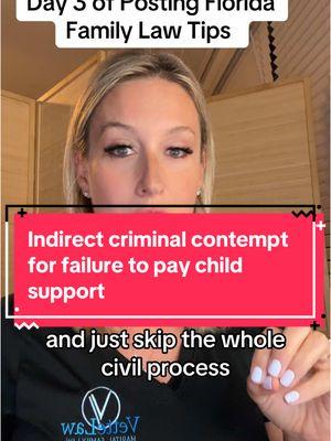 For some reason, I never see this done, but you can file a motion asking that the court hold someone an indirect criminal contempt in Florida if they have the ability to pay their child support and habitually refused to do so. #divorcesupport #divorce #vettelaw #divorcetips #childsupport #divorce #custody #floridalawyer #lifeafterdivorce #divorceddad #divorcedmom #divorced #day3