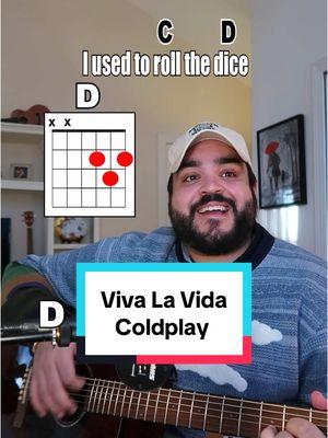 Viva La Vida by Coldplay Guitar Play Along with Chords and Lyrics 🎸 #guitartok #guitartutorial #vivalavida 