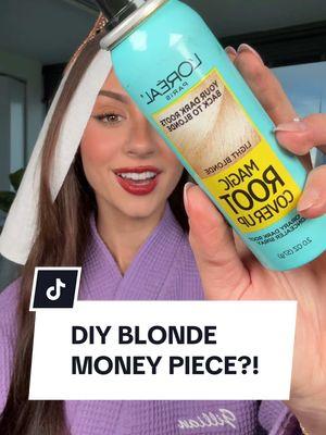 DIY BLONDE MONEY PIECE?! 😱 ib @GLAMZILLA  @L’Oréal Paris @loréal paris usa  #hair #magicrootcoverup #moneypiece 