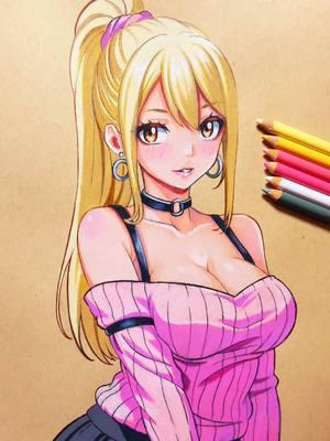 Finished Drawing of Lucy Heartfilia!💫  From Fairytail! Hope you like it!❤️ _ #fairytail #anime #animeart #lucyheartfilia #natsu #animedrawing #fanart #animegirl #animelove #art #fyp #foryou #animetiktok 