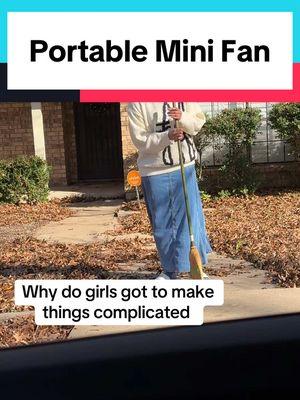 I don’t know why they do but I got her this portable mini fan! #portablefan #leafblower #blower #leafblowers #chores #choresmadeeasy #quickandeasy #lawncare #easytasks #lawnequipment #gadget #gadgets 