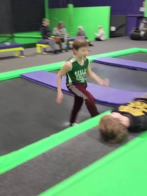 when the kids ask for slo-mo footage #getair #justkids #cousins #fun #playing #jump #trampoline #foampit