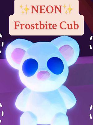 I'm not extremely happy with the neon form of the Frostbite Cub 😭 I was hoping it would look more like the neon slime or the ice cubes, but they gave it a soft glow and took away the translucency of the pet 😭😭 So should we make it MEGA instead?? I give it a 7/10 FOLLOW FOR MORE! #adoptme #adoptmepets #adoptmewinterupdate #roblox #adoptmeroblox #cocopinksky 