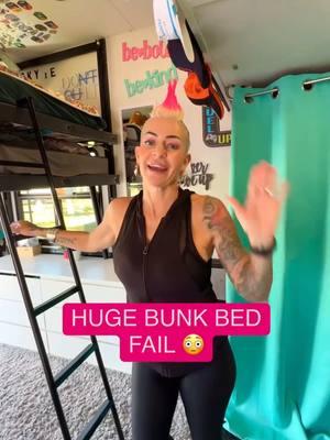 Cannot believe this happened 😳 We are always TryNsomethingnew over here 😂 Has anything crazy like this happened to you in your home? Luckily it didn’t puncture the actual roof!!!  @Heartland RV  #rvlife #rvliving #rvvlog #familyvlog #travelvlog #kids #bunkbeds #fail #majorfail