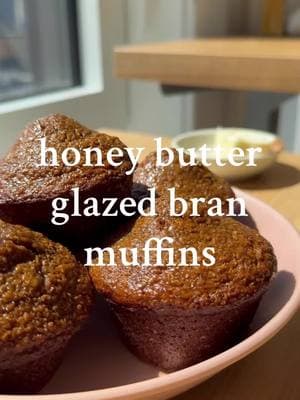 Recipe by The Cafe Sucre Farine—they took third place in the bran muffin bake off but were one of my personal favs! The honey butter glaze will work on any bran muffin you like though (highly recommend). #bran #branmuffin #branmuffins 