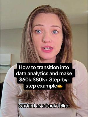 Here’s a step-by-step example of how to transition from your current job into data analytics. Anyone can do this, in any field! If you want to get started, check out my free resources in my profile.🔗✍️ #dataanalytics #corporatetiktok #jobtok #entryleveldataanalyst #corporatejobtips #entryleveljobs #entryleveljob #howtogetajobintech #dataanalystsalary #dataanalyticsjobs #careertransition 