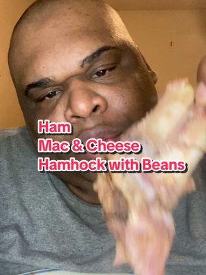 Ham Homemade Mac & Cheese with Hamhock and black Eye peas  #ham #macandcheese #blackeyedpeas #hamhock #mukbang #mukbangs #asmr #foodreview #fyp 