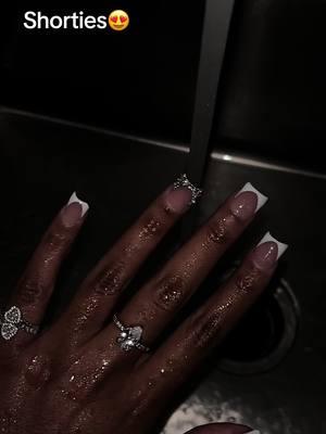 As a nail tech, I never really have my nails done but these have been on for 3 weeks #nails #fyp #spartenburgscnailtech #ashevillencnailtech #views #nailtech #shirtfrenchies #crystals 