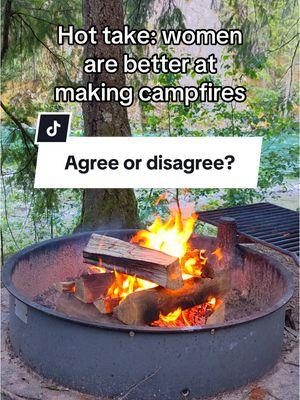 Agree or disagree? What do you think? Uh oh, are the boys mad?! #camping #campingtips #womenwhocamp #womenintheoutdoors #solofemalecamper #solocamping #cozycamping #campfire 