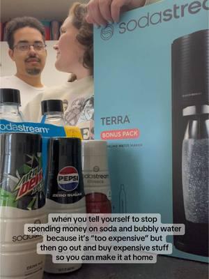 it’s an investment, we’ll save money in the long run, right? #savingmoney #imtheproblem #sodastream #sparklingwater #soda 