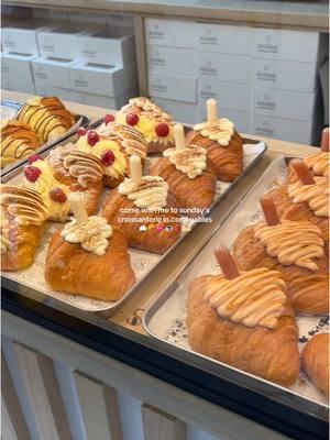 so many croissants to choose from, you guys have to go!🥐💕 #croissant #stuffedcroissant #coralgables #miamithingstodo #sundayscroissanteriemiami #miamifood #fypシ #croissanttok 