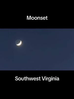 watching the crescent moon set in the southwest Virginian sky tonight. It never gets old.  #moon #moonset #moonphotography #timelapse #swva #appalachia #nightskies 