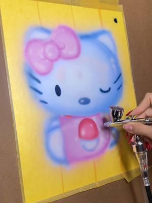 Everyone’s favorite kitty 🍒 New prints coming soon! #airbrushart #sanrio #hellokitty #airbrush 