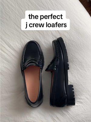 scored the most perfect loafers from @J.Crew they’re the Winona lug-sole penny loafers in spazzolato leather and they’re on sale!!! #jcrew #loafersoutfit #blackloafers #jcrewshoes 