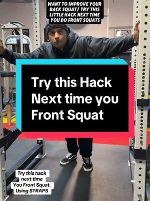 Try this hack next time you Front Squat. . If you lack staying tall during front squat. Elevate your heels on a wedge or can use smaller weighted plates. Just make sure your feet stay stable during movement. #legday #legsworkout #squats #frontsquats #fitnesstipsforbeginners 