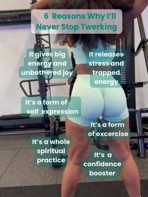 Twerking isn’t just a dance—it’s a spiritual practice, sis. 1️⃣It gives big energy, and unbothered joy. 2️⃣Twerking is a whole spiritual practice 3️⃣lets me express myself in the best way. 4️⃣It's a form of excerise 5️⃣Twerking releases stress and trapped energy from your body 6️⃣It boosts confidence Twerking isn’t just a dance—it’s a spiritual practice, sis. Follow me for more tips on embracing your feminine energy.🧘🏾‍♀️ #CelebrateYourWins #OwnYourSuccess #GlowUpSeason #ConfidenceBoost #LevelUpQueen #GratitudeGlowUp #UnapologeticLiving #SelfLoveGoals