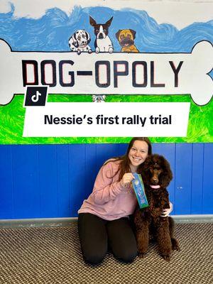 Nessie took on AKC rally today and this is how it went 💙🥲 #akcsports #akcrally #akcrallynovice #standardpoodlepuppy #brownstandardpoodle #getoutwithyourdog #dogtrials #rallydogs 