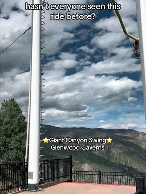 it swings so far over the ledge that you end up seeing the highway upside down 😵‍💫 #explore #travel #amusementpark #scary #fyp #adventure #glenwoodcaverns #glenwoodsprings #colorado 