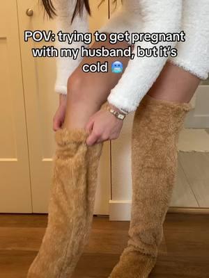 Being warm just looks cutter 🥰 #couple #husband #wife #couplestiktok #fuzzylegs 