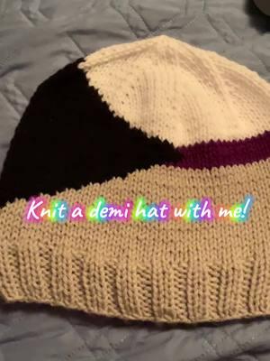 This was one of the most complicated beanies I have ever made! #queertok #prideflag #demisexual #acespec #queerartist #lgbtq 