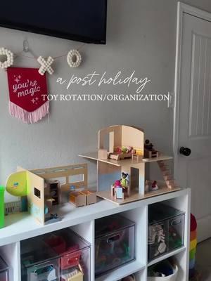 First toy rotation of the year ✨ My son got so many magnetic tiles for christmas, so I wanted to out them all out since he plays with them so much.  I saved all of these toys under “current toy rotation” on my amazon and the clear organizers are saved to my ltk! #toyrotation #toyorganization #toyrotationday #playroominspo 