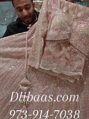 Heavy light pink color stone and mirror work embroiderey party wear lehenga choli set  #dlibaas #pinklehenga #lehengacholi #lehengaset #indianpartywear #heavylehenga 