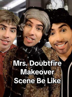 Mrs. Doubtfire makeover scene be like. #mrsdoubtfire #makeover #robinwilliams #movies #fyp #comedy 