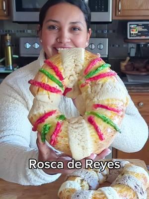 👑 Rosca de Reyes MY way ⤵️  The dough:  8 cups flour  1 cup sugar  2 tsp salt  4-5 teaspoon instant yeast (I used 4) 1 cup warm milk  1 cup soft butter  2 tsp vanilla extract  6 eggs  Orange zest  Sugar paste:  1 cup butter  1 cup sugar  1.5 cups flour  1 egg white  Candied orange peel:  Orange peel strips  3 cups water  1 cup sugar  Food coloring  Bake 30 min for 350⁰ #roscadereyes #mexicanfood #easymexicanrecipes #largefamilymeals #mexicandessert 