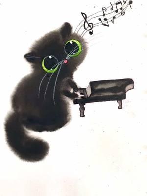 My kitty has written a masterpiece for you! Piano cat is available on my shop! #blackcatsoftiktok #blackcatsaregoodluck #meme #fy 