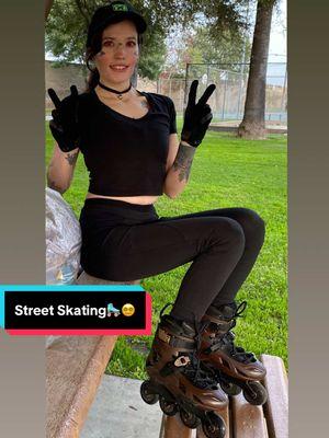 Come spend the day with me.I love Urban skating. There’s nothing quite like it. From the random gutters, the twist and turns, the curb jumping. There’s nothing like rollerblading. It’s the best thing if you’re an adrenaline junkie like me. If you want to fly without wings, rollerblading is the way to go.😵‍💫😛👍🏻 🛼🖤☕️@Flyingeagleskate ##fyp##fypシ##gloves##rollerblading##urbanskating##street##skates##blades##rollerbladinggirl##fitness##skater##skatetricks##nobrakes##pro##vampire##tattoos##cosplayer##rollerbladingcosplayer##cosplayinginpublic##cosplaygirl##gloves##hat##vanessavault111