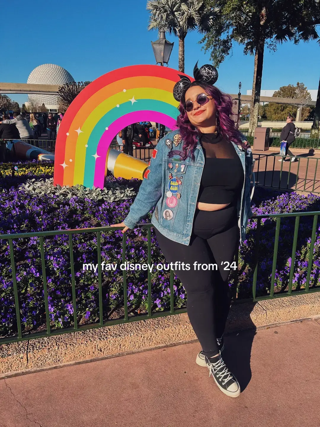 IB: @Ally ✨ some disney fits from this year! I didn’t go as much as i wanted last year but i am kicking it up this year. I just renewed my pass with photopass and i live ten minutes from the parks so theres no excuse for me to NOT go, ya know?! Anyone wanna be AP besties? 👉🏼👈🏼 my go to essentials are my baggu with all my disney pins, my jack skellington nuimo and my spiderweb mickey ears 🖤🕸️🏰 #disneystyle #disneygoth #altdisney #outfitinspo #wdw #disneyworld #passholder #disneyworld #plussize #plussizestyle 