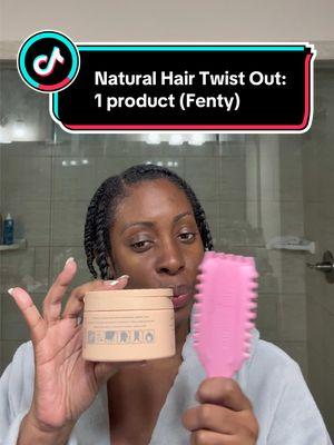 Let me show you in this natural hair twist out, tutorial how I achieve this look using one product by Fenty and a brush, but not any brush my favorite brush. #fentyhair #curlcream #homecurl #naturalhair #naturalhairtutorial  #naturalhairproducts #hairstyle #naturalhairtips #naturalhaircare #naturalhaircommunity #naturalhairroutine #curldefinition 