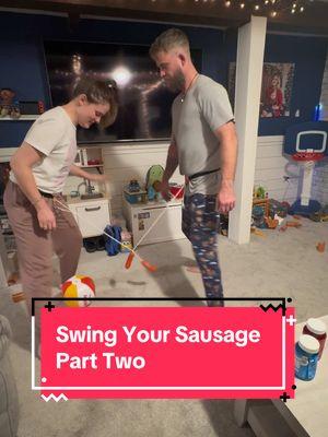 This party game comes with tons of different game setups. This one was SO funny!! #swingyoursausage #luckyegggames #games #GameNight #familygamenight #coupkesoftiktok #coupleshumor #partygame #gamersoftiktok  