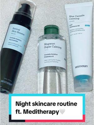 night skincare routine ft. Meditherapy’s products for glowing skin✨💚@Meditherapy Global Official @bysophieofficial #Meditherapy #meditherapytoner #skincarebooster #meditherapycream #retinal #skinboostermeditherapy #retinalserum #skinreset #bysophie #glowskin #nightskincare #glowskincare 