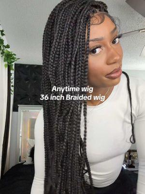 Definitely a dub for my first braided wig 😩💨💕Better get one & catch that sale while you can! $$$                       #wiginstall #wigcollab #anytime wig #braidedwig #hairtutorial #wig #36inches #cutehairstyles #blackhair #4chair #braids #cute #salon #hair