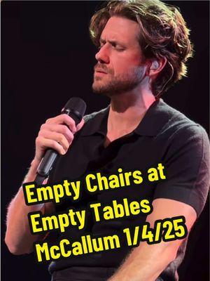 Brief clip of “Empty Chairs at Empty Tables” (Les Mis) from tonight’s show! 🇫🇷 📸: IG danniesant (McCallum Theatre- Palm Desert, CA 1/4/25)  #aarontveit #musicaltheatre #bway #tonyawardwinner #marius #enjolras #lesmiserables #lesmis #fyp 