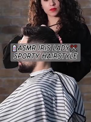 💈ASMR IRIS LADY✂ SPORTY HAIRSTYLE #welovehaircuts #asmr #usa🇺🇸 #fvp #asmrsounds #haircut #barber #shaving #foryou