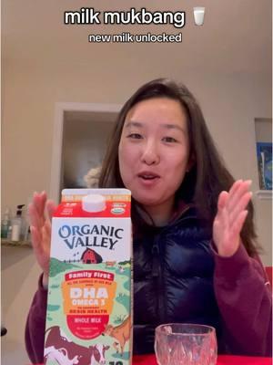 Replying to @kurtis  entering 2024 trying a new milk! thanks @Organic Valley for sending me free milk coupons 🫶🏼🥛 i had to try some before giving the rest of the carton to my dad to take home 😅 this milk doesn’t have a cream top but it is 100% delicious!  I’m letting my cream top marinate in the fridge for a bit before opening it 🤪 #milktok #milkmukbang #wholemilk #organicvalley #milkrestock 