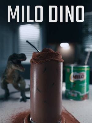 Milo Dino 🦖  Song: TV Off by @Kendrick Lamar  Recipe: 60g milo 1 cup milk 1-2 tbsp condensed milk  Ice Heap of Milo for topping Godzilla variation adds 1-2 scoops of ice cream Whipped cream is optional but encouraged 😄 #foodporn #cinematic #singapore #malaysia #hawkerfood #milo