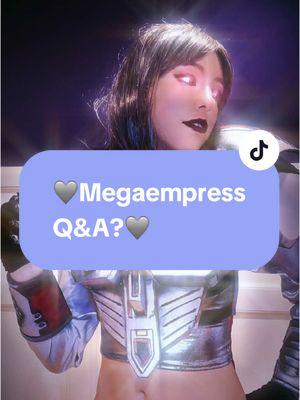 Do you have any questions for/about Megaempress?🤔🩶 #transformers #transformerscosplay #megaempress #megaempresscosplay #hasbro #hasbrocosplay #cosplayersoftiktok #womenofcosplay 