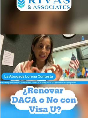 ¿Tienes DACA y ya obtuviste el permiso de trabajo con tu Visa U y te preguntas si renovar o no? 📍 Ayudamos a clientes en todo EE.UU. 📞 ¿Tienes preguntas? ¡Estamos aquí para ayudarte! ☎️ - Nacional: (844) 37-RIVAS #Inmigracion #Immigration #RivasAssociates #abogadaLorena #RivasyAsociados #AbogadaDeInmigración #DerechosMigratorios #AyudaLegal #SueñoAmericano #immigrationlaw #Inmigración #abogada #Inmigración #abogadadeinmigracion #PermisoDeTrabajo #VisaU #DACA ⚠️ Los resultados pueden variar de un caso a otro. Se requiere una consulta detallada para determinar si usted califica para nuestros servicios. Tenga en cuenta que hay diversas tarifas de presentación dependiendo de las aplicaciones que enviamos al USCIS, las cuales deben pagarse por separado. Nuestra tarifa solo cubre los honorarios por nuestra representación legal. No prometemos ni garantizamos resultados específicos, ya que cada caso es único. Esta información tiene propósitos educativos y no debe interpretarse como asesoría legal. Se recomienda a los clientes buscar consejo personalizado para su situación. ⚠️