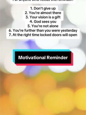 May this post find who needs it. Reminder to self: keep putting in that work.  1. Don’t give up 2. You’re almost there 3. Your vision is a gift 4. God sees you 5. You’re not alone 6. You’re further than you were yesterday 7. At the right time locked doors will open #sundayblessings #miracleshappen #motivationalvideos #Godsblessing #keepputtinginthatwork #Godsees