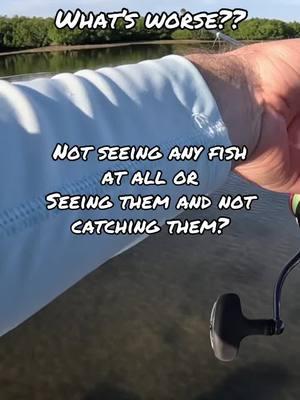 It’s painful either way!! But what’s your vote? Would you rather not see any fish at all or see them and not be able to catch anything?  #saltwaterfishing #inshorefishing #supfishing #winterfishing #winterfishingtips #redfish #redfishfishing #flatsfishing #sightfishing #fishinglife 