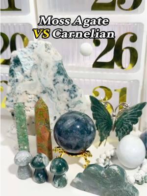 Which one do you perfer?#crystalshop #helmsmancrystalfactory #crystalbundle #crystaltok #crystalcarvings #crystalgift #mossagate #carnelian 